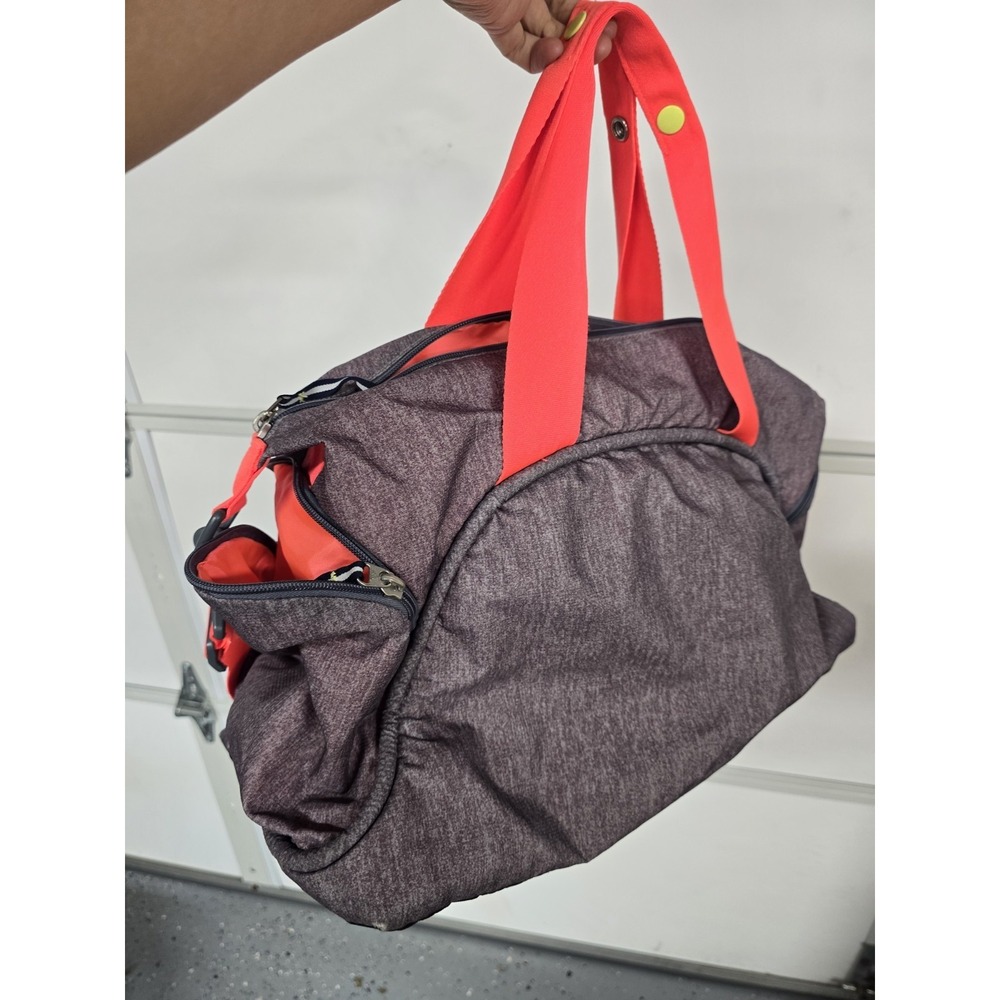 Adidas Gym Duffle‎ Bag Gray/Orange Sport Training Travel Carry-On Shoulder Strap